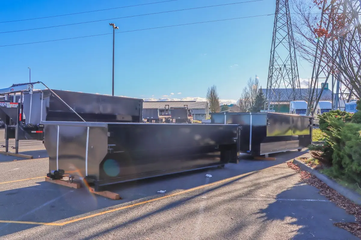 Roll-off dumpster ready for waste disposal at job site for 12 Yard Dumpster Rental in Meridian